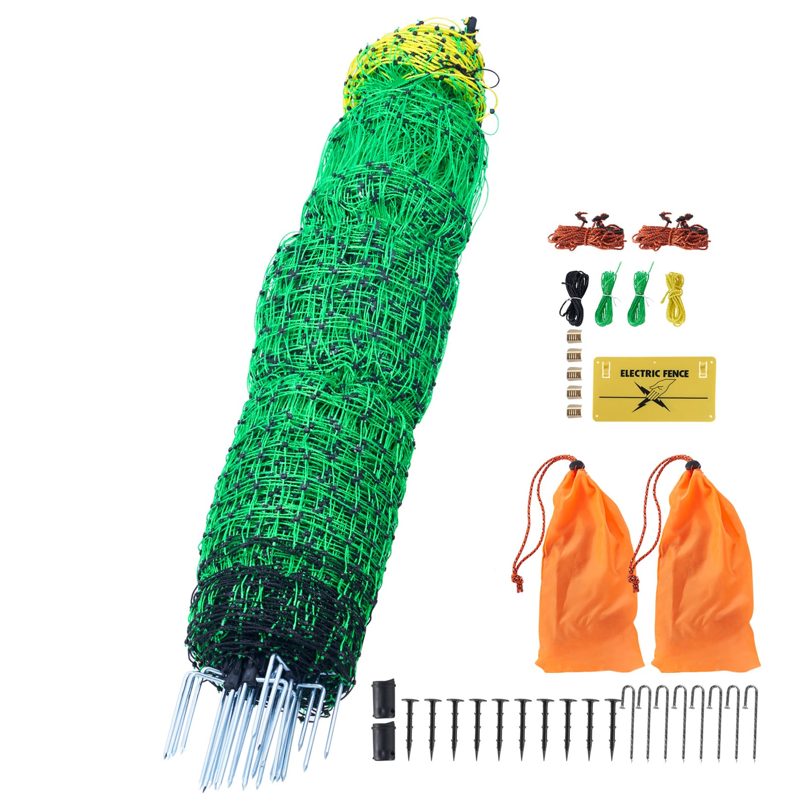 Electric Fence Netting, 50" H X 164' L, Livestock Net Fencing With Posts & Stakes, Portable Mesh Nets For Goats, Sheep, Deer, Hogs, Dogs, Electric Fencing For Backyards, Gardens, Farms, Ranches_maomaolike.com